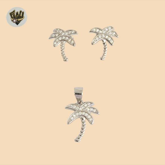 (2-6308) 925 Sterling Silver -  Palm Tree Set.