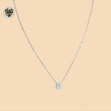 (2-66012) 925 Sterling Silver - 1.5mm Link Zircon Necklace - 16.5"