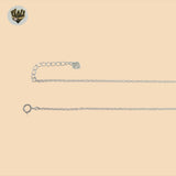 (2-66012) 925 Sterling Silver - 1.5mm Link Zircon Necklace - 16.5"