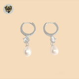 (2-4282) Plata de ley 925 - Charms de perla Huggies. 