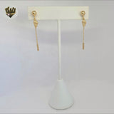 (1-1242-11) Pendientes colgantes de concha laminada dorada - BGF