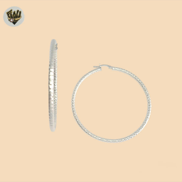 (2-4078-1) 925 Sterling Silver - Diamond Cut Hoops.