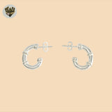 (2-4028) 925 Sterling Silver - Half Tube Hoops.