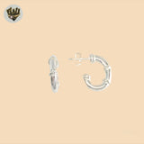 (2-4028) 925 Sterling Silver - Half Tube Hoops.