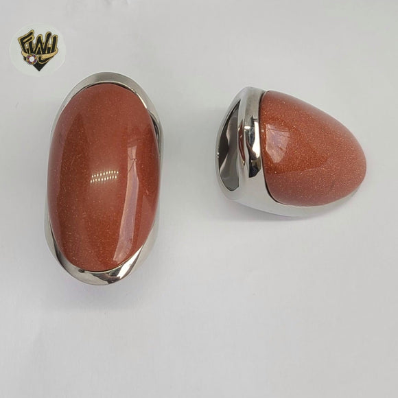 (4-0078) Acero inoxidable - Anillo para hombre con circonitas talladas.