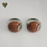 (4-0078) Acero inoxidable - Anillo para hombre con circonitas talladas.