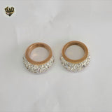 (4-0089) Acero inoxidable - Anillo grueso con circonitas.