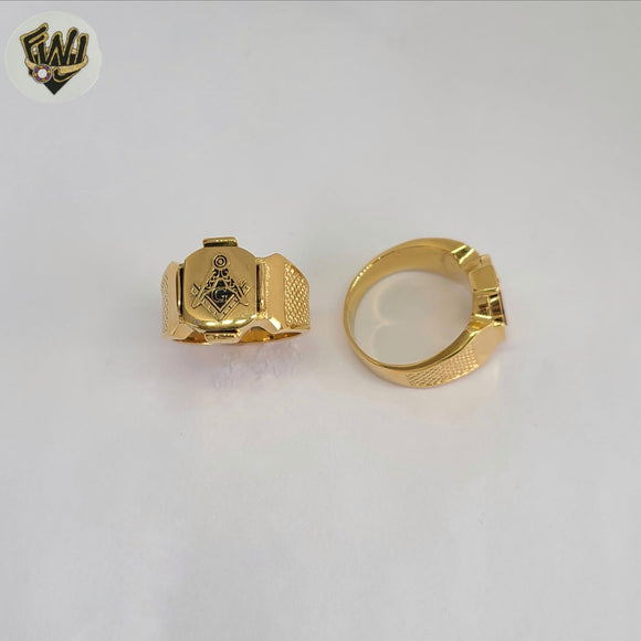 (4-0073-1) Acero Inoxidable - Anillos Hombre Símbolo Masónico.