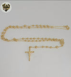 (1-3331-2) Gold Laminate - Guadalupe Rosary Necklace - 22" - BGF.