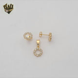 (1-6463) Laminado Oro - Conjunto Redondo Circón - BGF