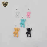 (1-2194-2) Gold Laminate - Teddy Bear Pendants - ENAMEL