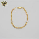 (1-0635) Gold Laminate - 3.5mm Curb Link Zircon Bracelet - BGF
