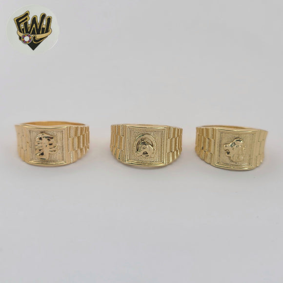 (1-3152-4) Gold Laminate - Carved Men Ring - BGO