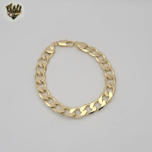 (1-60038) Gold Laminate - 10mm Curb Link Men Bracelet - 8" - BGF