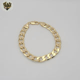 (1-60038) Gold Laminate - 10mm Curb Link Men Bracelet - 8" - BGF