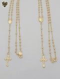 (1-3326) Gold Laminate - 2.5mm Virgin Rosary Necklace - 18" - BGF.