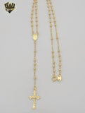 (1-3326) Gold Laminate - 2.5mm Virgin Rosary Necklace - 18" - BGF.