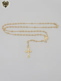 (1-3326) Gold Laminate - 2.5mm Virgin Rosary Necklace - 18" - BGF.