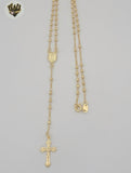 (1-3326) Gold Laminate - 2.5mm Virgin Rosary Necklace - 18" - BGF.