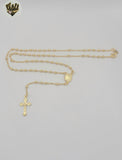 (1-3326) Gold Laminate - 2.5mm Virgin Rosary Necklace - 18" - BGF.