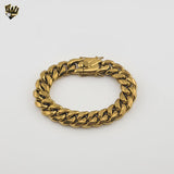 (4-4022) Stainless Steel - 14mm Curb Link Men Bracelet
