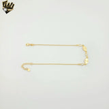 (1-0149) Gold Laminate - 1mm Rolo Link Zircon Anklet - 10" - BGO