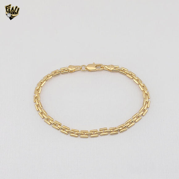 (1-0777) Gold Laminate - 4.5mm Square Link Bracelet - BGF