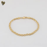 (1-0777) Gold Laminate - 4.5mm Square Link Bracelet - BGF