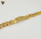 (4-4259) Stainless Steel - 7mm Curb Link Men Bracelet - 8.5"