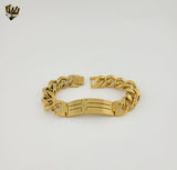 (4-4259) Stainless Steel - 7mm Curb Link Men Bracelet - 8.5"