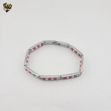 (4-4059) Acero inoxidable - Brazalete Elegua y Chango de 8 mm - 8"