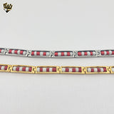 (4-4059) Acero inoxidable - Brazalete Elegua y Chango de 8 mm - 8"