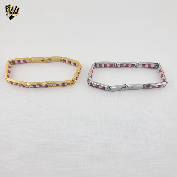 (4-4059) Acero inoxidable - Brazalete Elegua y Chango de 8 mm - 8