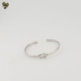 (2-0638) 925 Sterling Silver - 3.5mm Knot Open Bangle - 2.5"