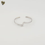 (2-0683) 925 Sterling Silver - 4.5mm Open Bangle - 2.5"