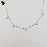 (2-66016-1) 925 Sterling Silver - Zircon Triangle Necklace - 16.5"