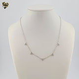 (2-66016-1) 925 Sterling Silver - Zircon Triangle Necklace - 16.5"