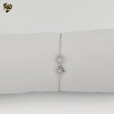 (2-0427) 925 Sterling Silver - 1mm Link Infinity Bracelet.