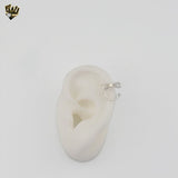 (2-4305) 925 Sterling Silver - Small Ribbon Cuff Earring.