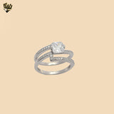 (2-5244-2) 925 Sterling Silver - Wedding Squared Zircon Ring.