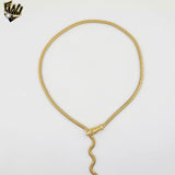 (4-706) Stainless Steel - Adjustable Flat Snake Necklace