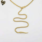 (4-706) Stainless Steel - Adjustable Flat Snake Necklace