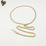 (4-706) Stainless Steel - Adjustable Flat Snake Necklace