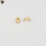 (1-1107-1) Gold Laminate - Star of David Stud Earrings - BGF