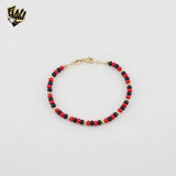 (1-0690) Laminado Oro - Pulseras Elegua Beads 4mm - BGF