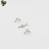 (2-6359) 925 Sterling Silver - Zircon Cross Set.