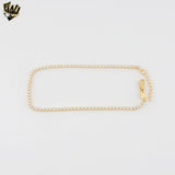 (1-0200) Gold Laminate - 2mm Zircon Tennis Anklet - 9" - BGF