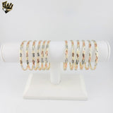 (1-4013-4) Gold Laminate - 4mm Three Tones Bangles - Dozen - BGO