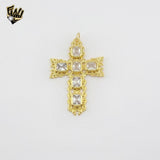 (1-2474-2) Gold Laminate - Big Cross Pendant - BGO