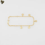 (1-0053) Gold Laminate - 3mm Rolo Link Sea Charms Anklet - 10” - BGF